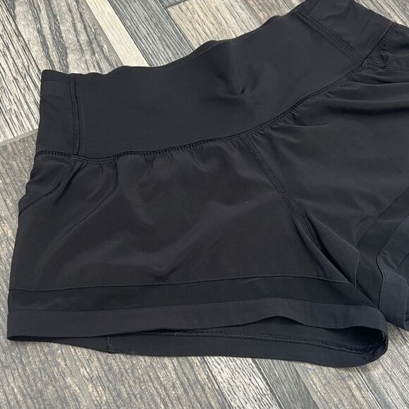 🔥 Lot of 2 - LULULEMON Double Lined Work Out Gym Running Shorts Women Sz 6 - EU - Picture 5 of 13